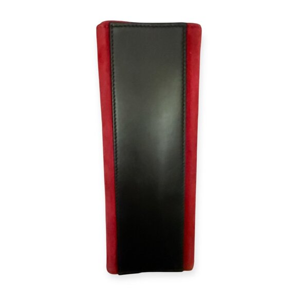 CELINE Frame Shoulder Bag | Red Suede & Black Leather - Picture 5 of 9